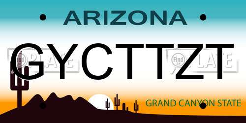GYCTTZT Arizona License Plate
