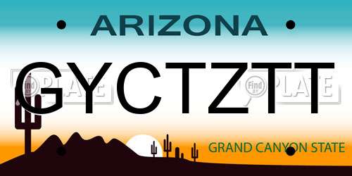 GYCTZTT Arizona License Plate