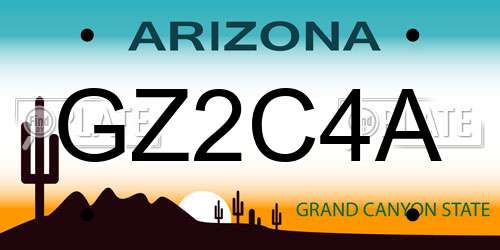 GZ2C4A Arizona License Plate