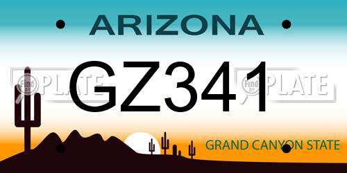 GZ341 Arizona License Plate