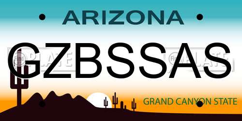 GZBSSAS Arizona License Plate