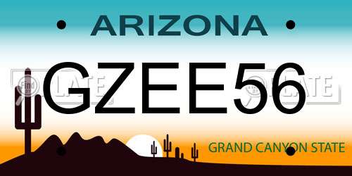 GZEE56 Arizona License Plate