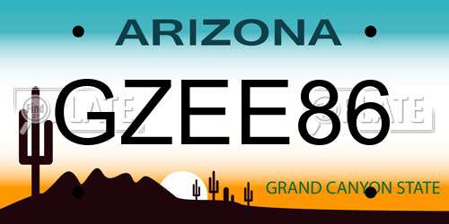 GZEE86 Arizona License Plate