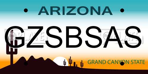 GZSBSAS Arizona License Plate