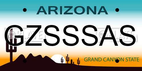 GZSSSAS Arizona License Plate