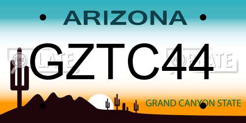 GZTC44 Arizona License Plate