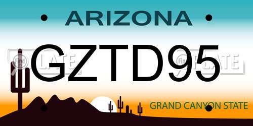 GZTD95 Arizona License Plate