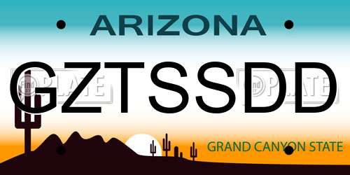 GZTSSDD Arizona License Plate