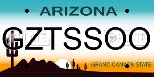GZTSSOO Arizona License Plate