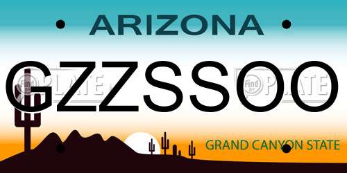 GZZSSOO Arizona License Plate