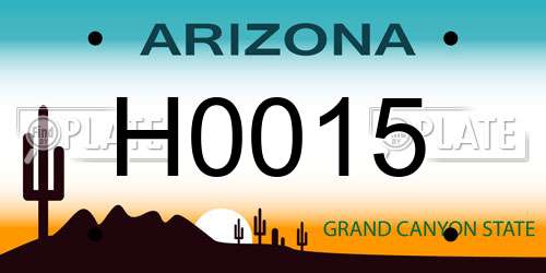H0015 Arizona License Plate