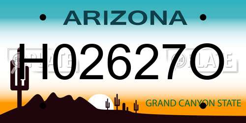 H02627O Arizona License Plate