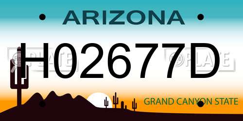 H02677D Arizona License Plate