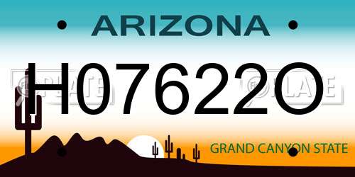 H07622O Arizona License Plate