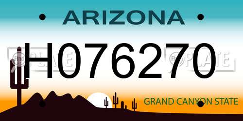 H076270 Arizona License Plate