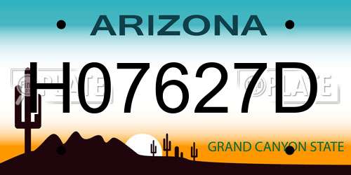 H07627D Arizona License Plate