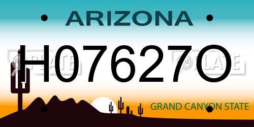 H07627O Arizona License Plate