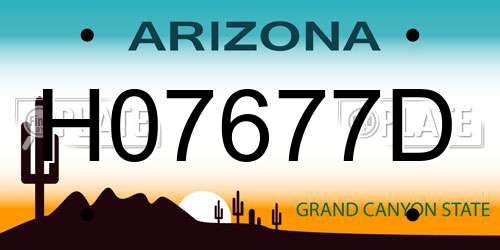 H07677D Arizona License Plate