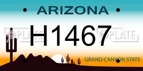 H1467 Arizona License Plate