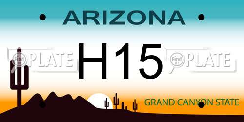 H15 Arizona License Plate
