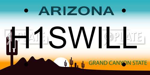 H1SWILL Arizona License Plate