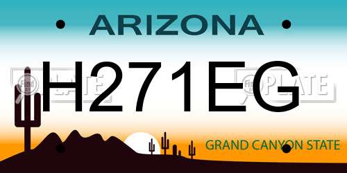 H271EG Arizona License Plate