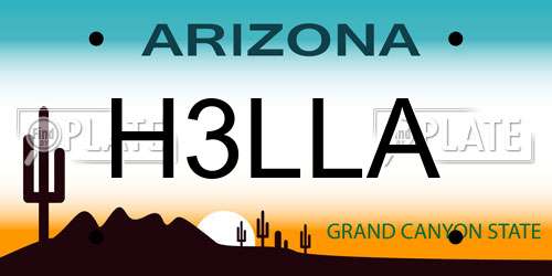 H3LLA Arizona License Plate