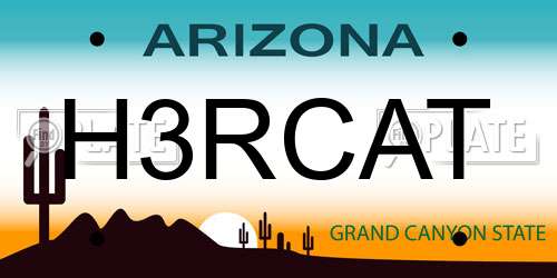 H3RCAT Arizona License Plate