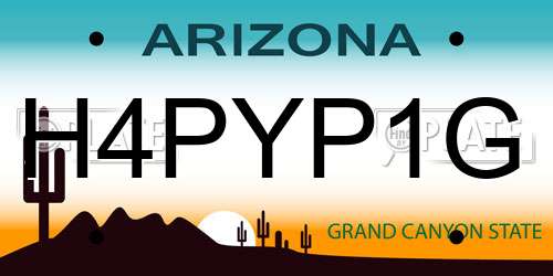 H4PYP1G Arizona License Plate