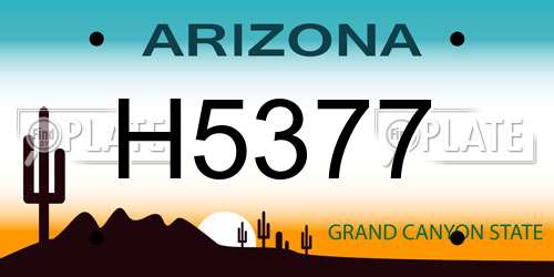 H5377 Arizona License Plate