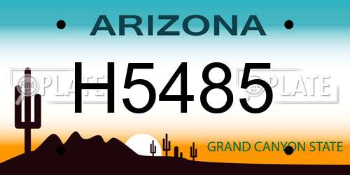 H5485 Arizona License Plate
