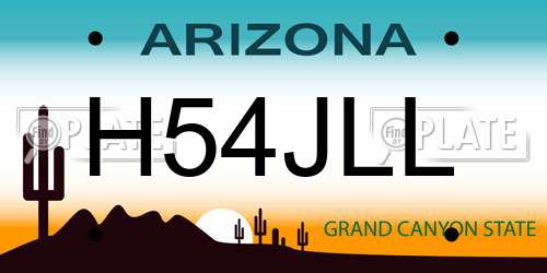 H54JLL Arizona License Plate
