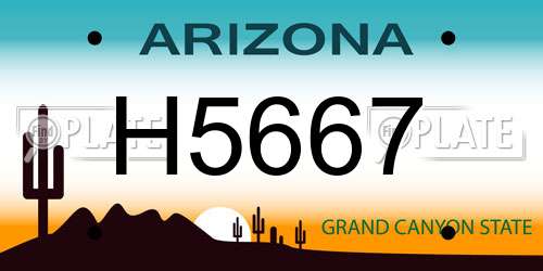 H5667 Arizona License Plate