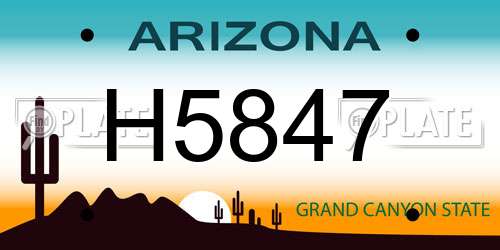 H5847 Arizona License Plate