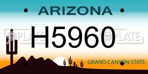 H5960 Arizona License Plate