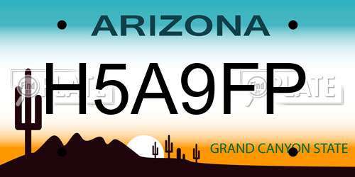 H5A9FP Arizona License Plate