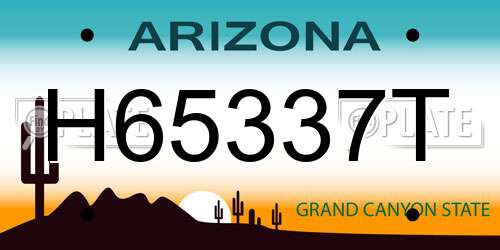 H65337T Arizona License Plate