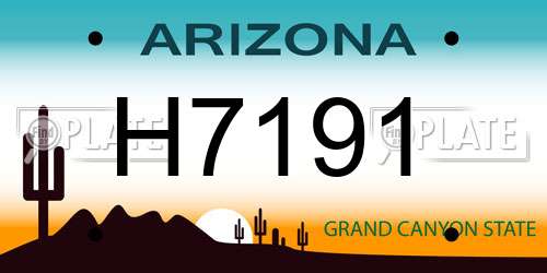 H7191 Arizona License Plate