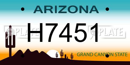 H7451 Arizona License Plate