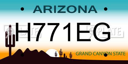 H771EG Arizona License Plate