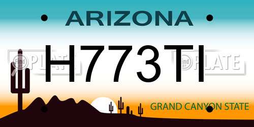 H773TI Arizona License Plate