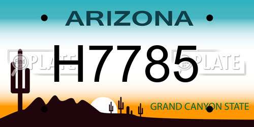 H7785 Arizona License Plate