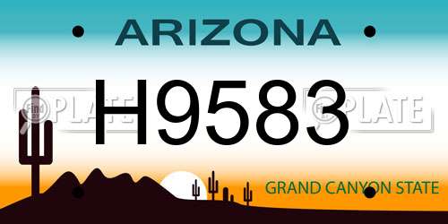 H9583 Arizona License Plate