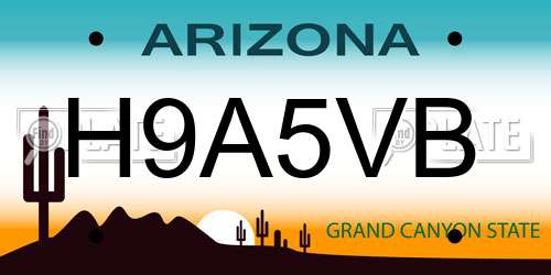 H9A5VB Arizona License Plate