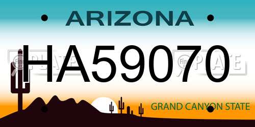 HA59070 Arizona License Plate