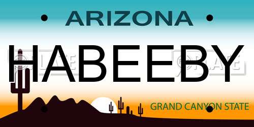 HABEEBY Arizona License Plate