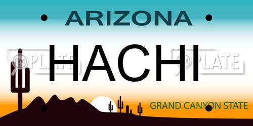 HACHI Arizona License Plate