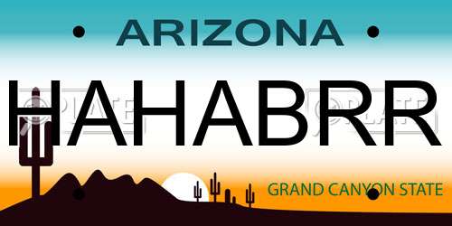 HAHABRR Arizona License Plate