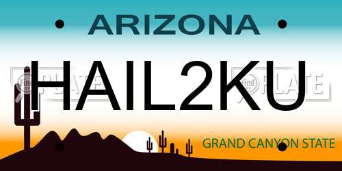 HAIL2KU Arizona License Plate
