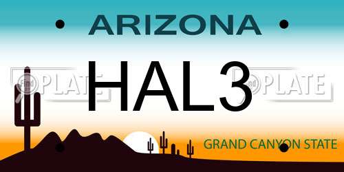HAL3 Arizona License Plate